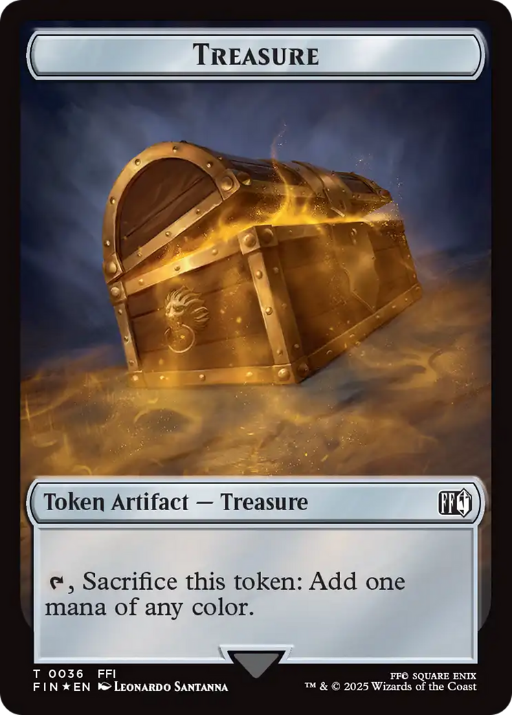 Clue // Treasure Double-Sided Token (Surge Foil) [FINAL FANTASY Commander Tokens]