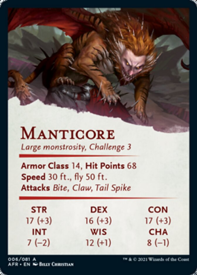 Manticore Art Card [Dungeons & Dragons: Adventures in the Forgotten Realms Art Series]