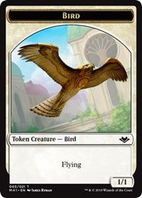 Bird (003) // Emblem - Serra the Benevolent (020) Double-sided Token [Modern Horizons Tokens]