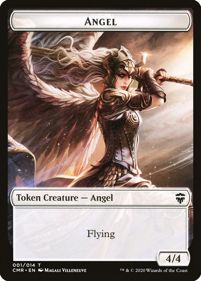 Angel // Treasure Double-Sided Token [Commander Legends Tokens]