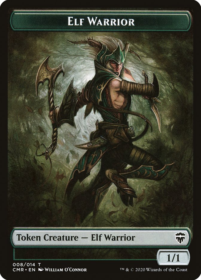 Elf Warrior // Zombie Double-Sided Token [Commander Legends Tokens]