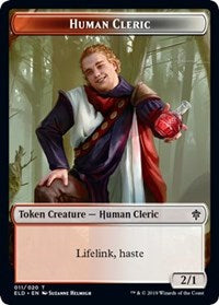 Human Cleric // Food (17) Double-Sided Token [Throne of Eldraine Tokens]