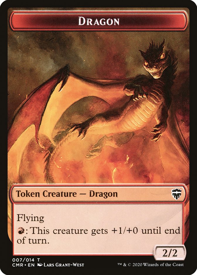 Dragon // Golem Double-Sided Token [Commander Legends Tokens]