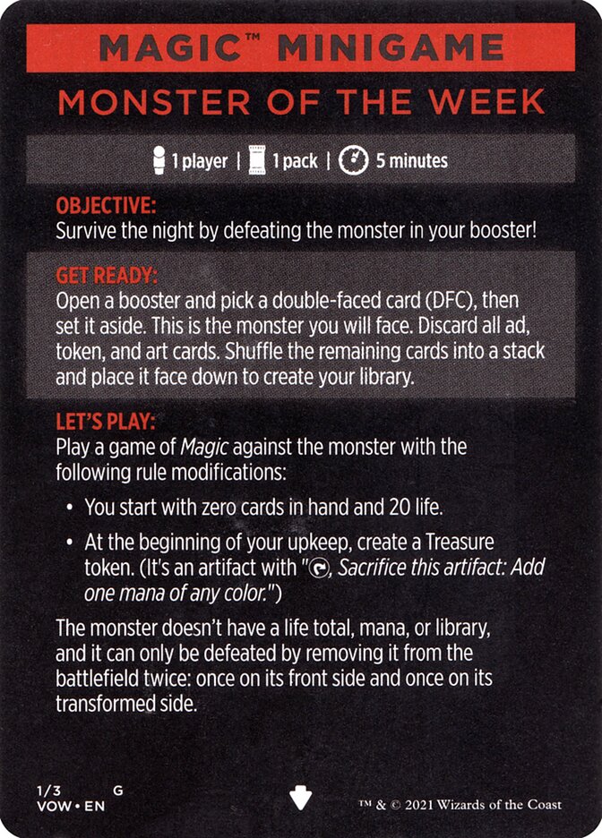 Monster of The Week (Magic Minigame) [Innistrad: Crimson Vow Minigame]