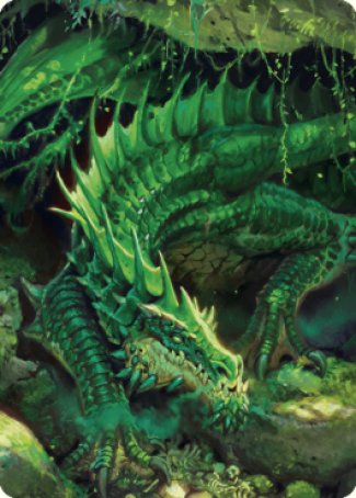 Lurking Green Dragon Art Card [Commander Legends: Battle for Baldur's Gate Art Series]