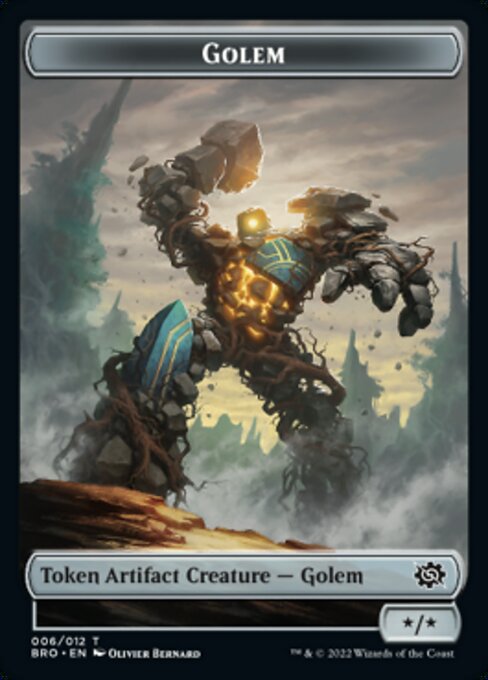 Powerstone // Golem Double-Sided Token [The Brothers' War Tokens]