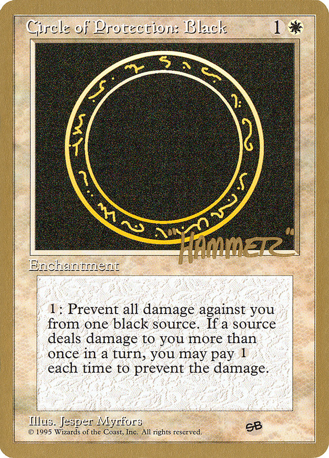 Circle of Protection: Black (Shawn "Hammer" Regnier) (SB) [Pro Tour Collector Set]