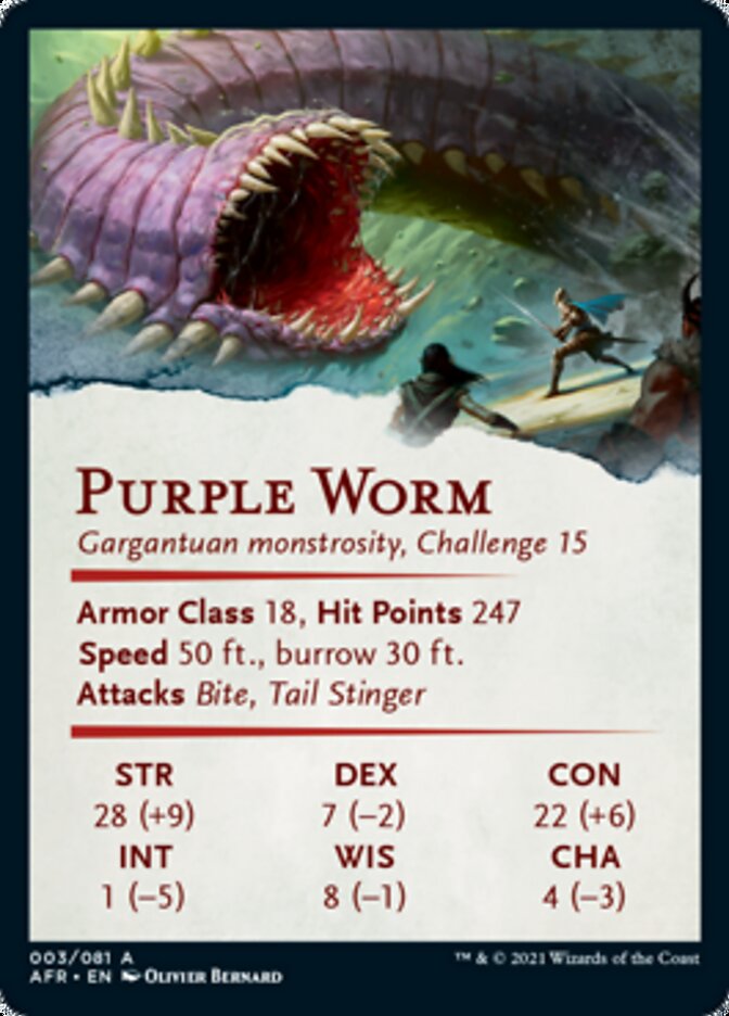 Purple Worm Art Card [Dungeons & Dragons: Adventures in the Forgotten Realms Art Series]
