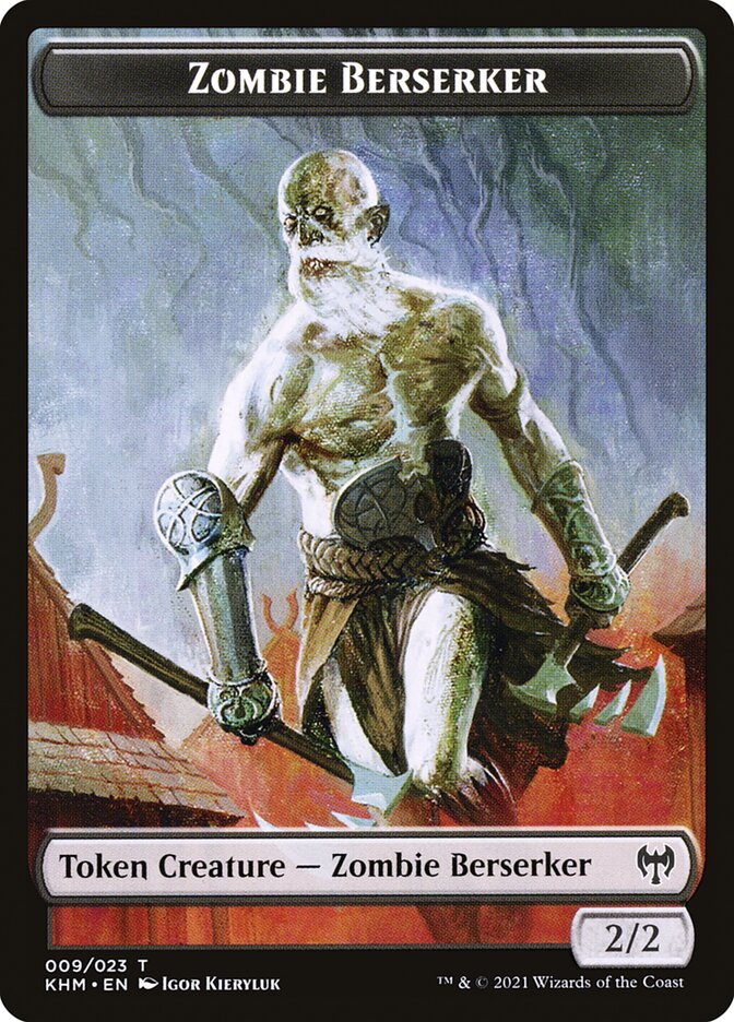 Treasure // Zombie Berserker Double-Sided Token [Kaldheim Tokens]