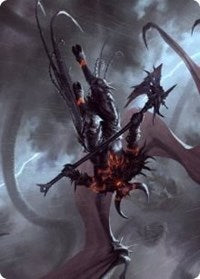 Burning-Rune Demon Art Card [Kaldheim Art Series]