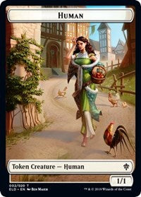 Human // Food (16) Double-Sided Token [Throne of Eldraine Tokens]