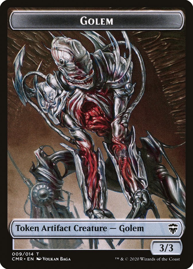 Golem // Zombie Double-Sided Token [Commander Legends Tokens]