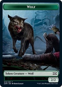 Wolf // Golem Double-Sided Token [Double Masters Tokens]