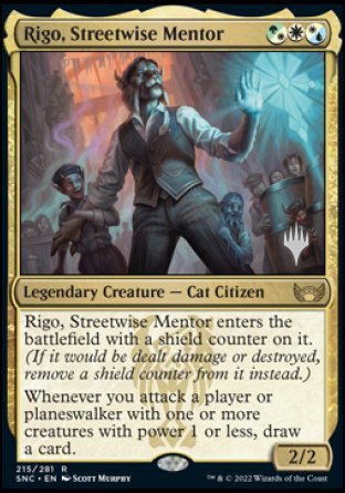 Rigo, Streetwise Mentor (Promo Pack) [Streets of New Capenna Promos]