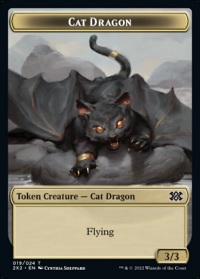 Cat Dragon // Vampire Double-Sided Token [Double Masters 2022 Tokens]