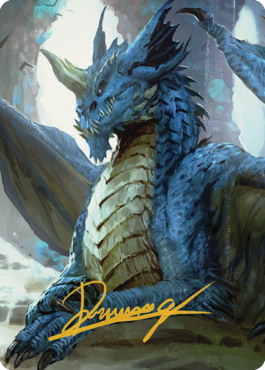 Young Blue Dragon Art Card (Gold-Stamped Signature) [Commander Legends: Battle for Baldur's Gate Art Series]