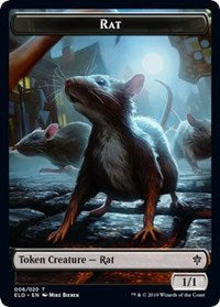 Rat // Food (16) Double-Sided Token [Throne of Eldraine Tokens]