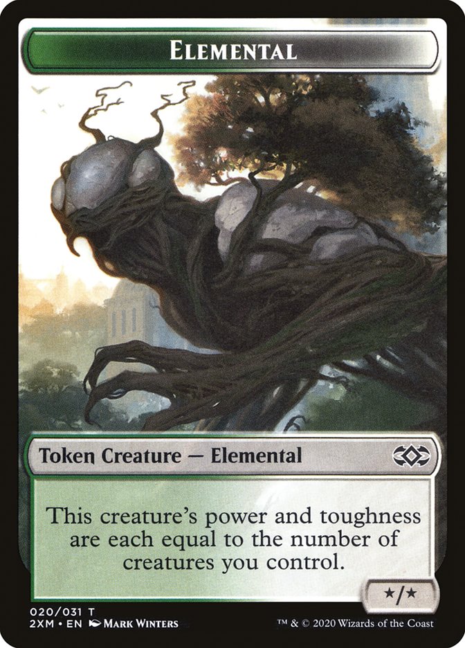 Demon // Elemental Double-Sided Token [Double Masters Tokens]