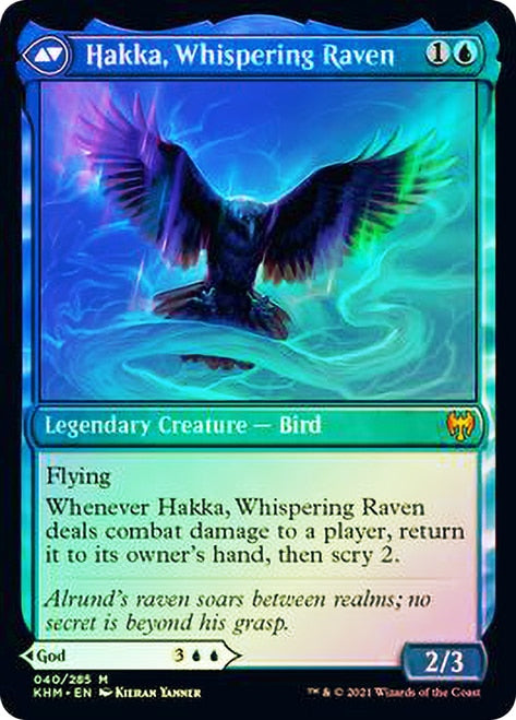 Alrund, God of the Cosmos // Hakka, Whispering Raven [Kaldheim Prerelease Promos]